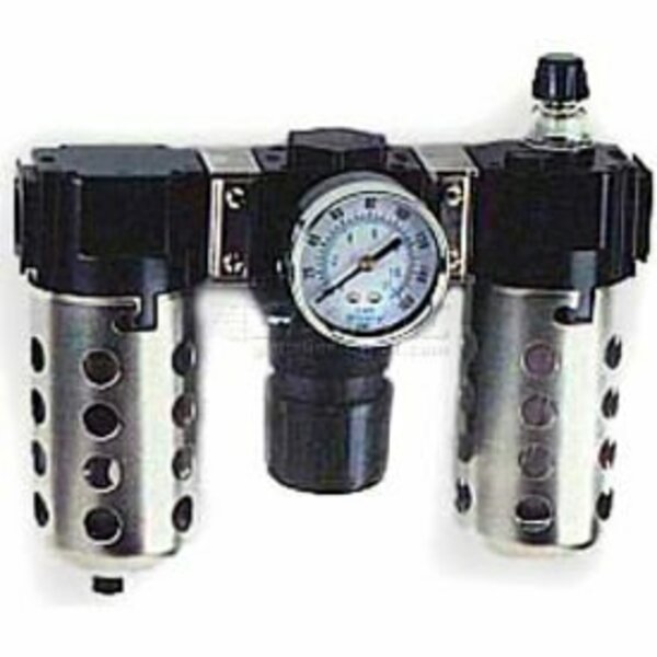 Arrow Pneumatics Arrow 1/4" Modular FRL W/O End Ports D33352W, Gauge, Metal Bowl W/Sight, Manual & Arrow Fog LUBR D33352W